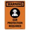 Signmission OSHA WARNING Sign, Ear Protection Required, 10in X 7in Rigid Plastic, 7" W, 10" H, Portrait OS-WS-P-710-V-13117 - alternate 1